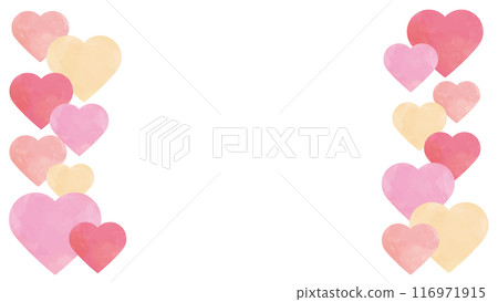 心框水彩左、右粉紅色、橘色和黃色 心框水彩左、右粉紅色、橘色和黃色 116971915