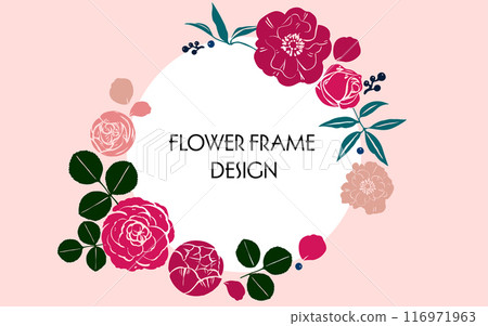 Flower design frame, rose message frame 116971963
