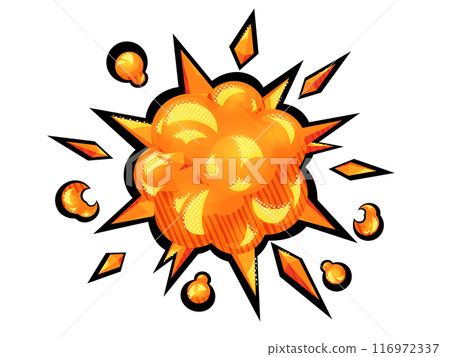 Illustration of a cute comic book style explosion effect 116972337