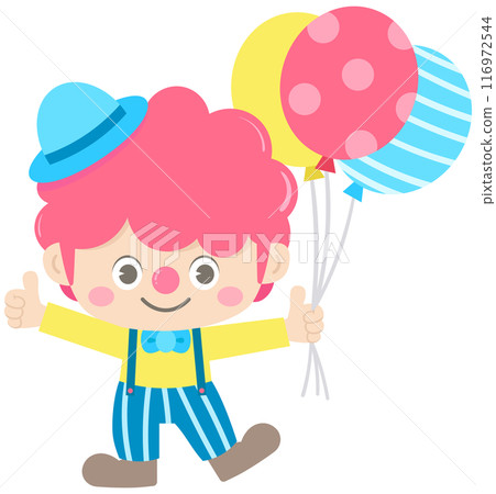 Cute circus carnival animals and snack cartoon illustration A Clown Cute circus carnival animals and snack cartoon illustration A Clown 116972544