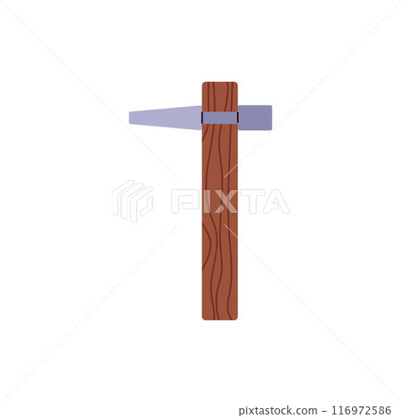 Illustration of a hammer with sharp and blunt ends for making iron. Illustration of a hammer with sharp and blunt ends for making iron. 116972586