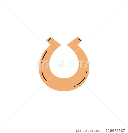 Horseshoe vector icon, accessory made by blacksmiths in gold or iron for livestock hooves, lucky St. Patricks day symbol Horseshoe vector icon, accessory made by blacksmiths in gold or iron for livestock hooves, lucky St. Patricks day symbol 116972587