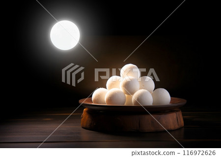 Moon and silver grass "AI generated image" 116972626