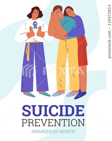 Poster design for World Suicide Prevention Day. Flat style. Poster design for World Suicide Prevention Day. Flat style. 116972653