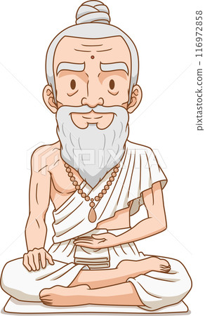 Cartoon Jivaka Komarabhacca the Buddha's personal physician and the father of Buddhist medicine. 116972858
