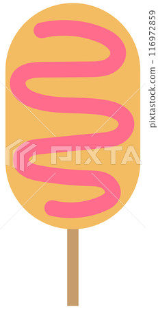 Cute circus carnival animals and snack cartoon illustration corn dog 116972859