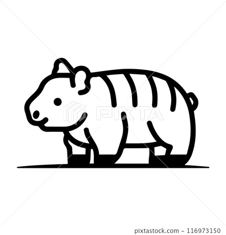 Tapir icon or modern line symbol. Vector line art and icon design with bold outline. Black and white Pixel Perfect minimalistic symbol isolated white background. Silhouette simple thin sign Tapir icon or modern line symbol. Vector line art and icon design with bold outline. Black and white Pixel Perfect minimalistic symbol isolated white background. Silhouette simple thin sign 116973150
