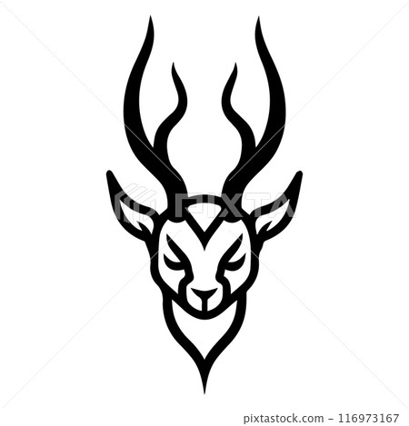 Faun icon or modern line symbol. Vector line art and icon design with bold outline. Black and white Pixel Perfect minimalistic symbol isolated white background. Silhouette simple thin sign Faun icon or modern line symbol. Vector line art and icon design with bold outline. Black and white Pixel Perfect minimalistic symbol isolated white background. Silhouette simple thin sign 116973167