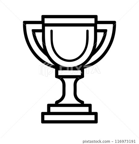 Achievement icon or modern line symbol. Vector line art and icon design with bold outline. Black and white Pixel Perfect minimalistic symbol isolated white background. Silhouette simple thin sign 116973191