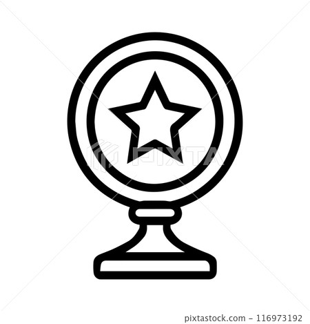 Achievement icon or modern line symbol. Vector line art and icon design with bold outline. Black and white Pixel Perfect minimalistic symbol isolated white background. Silhouette simple thin sign 116973192