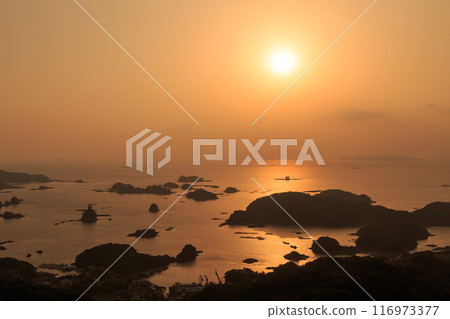 Sunset seen from Ishidake Observatory, Kujukushima, Sasebo, Nagasaki 116973377