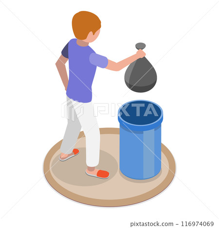 3D Isometric Flat Vector Set of Family Household Activities, Housekeeping. Item 4 116974069