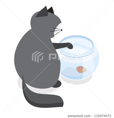 3D Isometric Flat Vector Illustration of Naughty Pets, Scenes With Cute Cats. Item 4 116974072