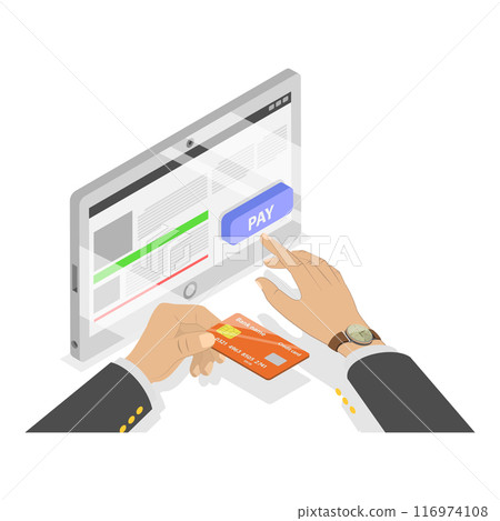 3D Isometric Flat Illustration of Online Payment, E-commerce and Digital Purchase. Item 1 116974108
