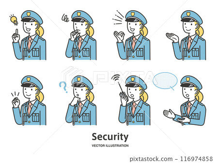 女保全插畫素材集 116974858