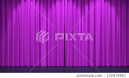 Luxury stage or windows curtains, realistic 3D illustration Luxury stage or windows curtains, realistic 3D illustration 116974961