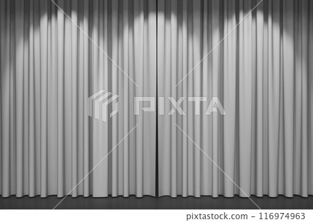 Luxury stage or windows curtains, realistic 3D illustration Luxury stage or windows curtains, realistic 3D illustration 116974963