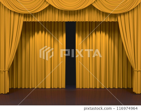 Luxury stage or windows curtains, realistic 3D illustration 116974964