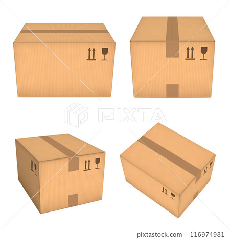 Cardboard boxes set 116974981