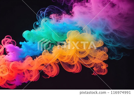 A colorful, swirling cloud of smoke. A colorful, swirling cloud of smoke. 116974991