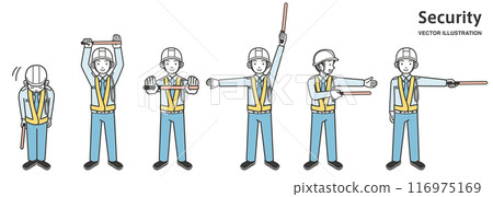 男性交通管制員指揮交通 116975169