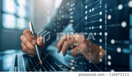 Person Interacting With Digital Interface 116975213