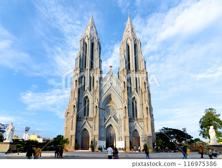 magnificent St. Philomena's Basilica church in Mysore, India 116975386