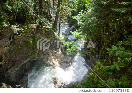 Downstream water from the Cascade Falls located Northeast of Mission, British Columbia, Canada Downstream water from the Cascade Falls located Northeast of Mission, British Columbia, Canada 116975388