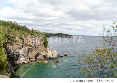 A gorgeous view of the rocky coastline of Lake Superior in Minnesota. A gorgeous view of the rocky coastline of Lake Superior in Minnesota. 116976020