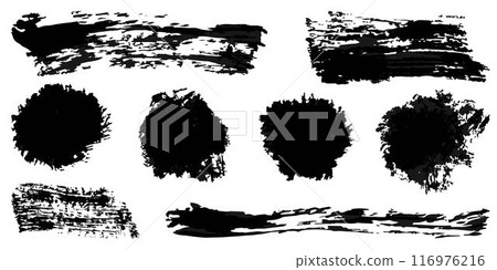 Vector set of grunge watercolor broad strokes 116976216