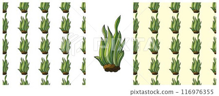 Set Creative marine seamless pattern. Pattern in hand draw style, created for fabrics 116976355