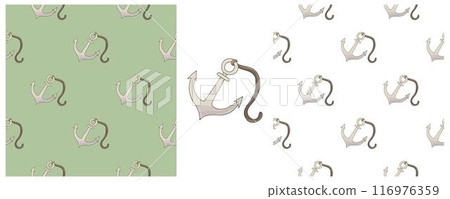 Set Creative marine seamless pattern. Pattern in hand draw style, created for fabrics 116976359