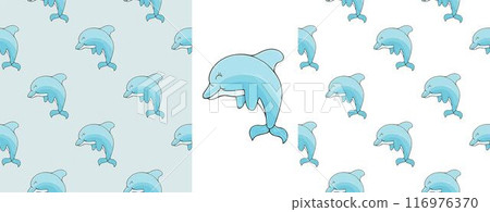 Set Creative marine seamless pattern. Pattern in hand draw style, created for fabrics Set Creative marine seamless pattern. Pattern in hand draw style, created for fabrics 116976370