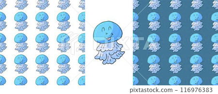 Set Creative marine seamless pattern. Pattern in hand draw style, created for fabrics Set Creative marine seamless pattern. Pattern in hand draw style, created for fabrics 116976383