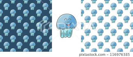 Set Creative marine seamless pattern. Pattern in hand draw style, created for fabrics Set Creative marine seamless pattern. Pattern in hand draw style, created for fabrics 116976385