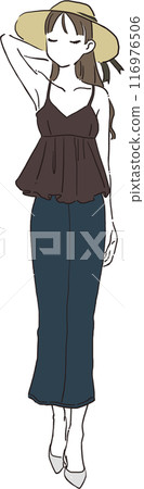 Simple illustration on the theme of summer 2024 fashion trends 116976506