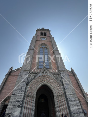Myeongdong Cathedral in Myeongdong, South Korea. Tourist attraction Myeongdong Cathedral in Myeongdong, South Korea. Tourist attraction 116978626