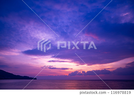 Nature landscape beautiful Light Sunset or sunrise over sea,Colorful clouds dramatic sky seascape,Amazing clouds in sunset sky background Nature landscape beautiful Light Sunset or sunrise over sea,Colorful clouds dramatic sky seascape,Amazing clouds in sunset sky background 116978819