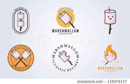 set of marshmallow logo vector illustration template icon graphic design 116979157