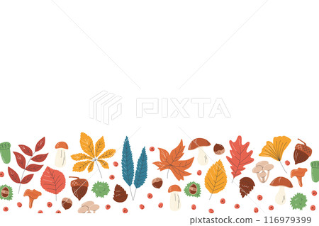 Autumn elements unregular vector flat border frame Autumn elements unregular vector flat border frame 116979399