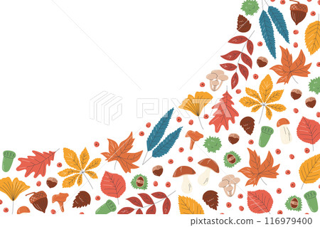 Rectangular vector template with leaves and space 116979400