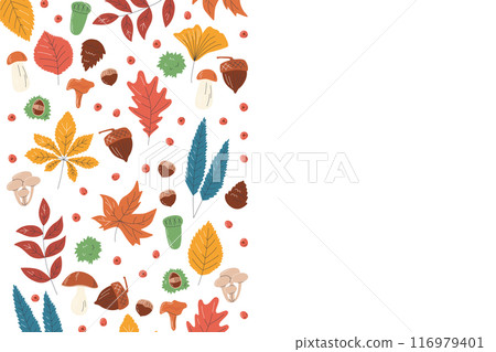 Fall leaves banner vector template concept design 116979401