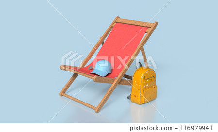 The Beach chair for summer or travel concept 3d rendering. 116979941