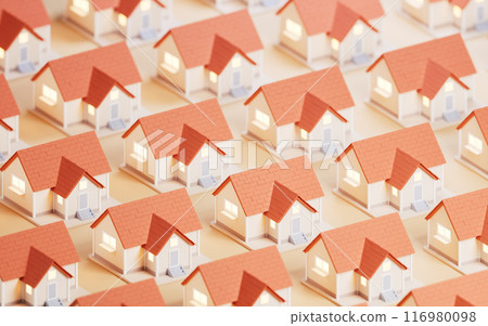 The array of classic house, 3d rendering. The array of classic house, 3d rendering. 116980098