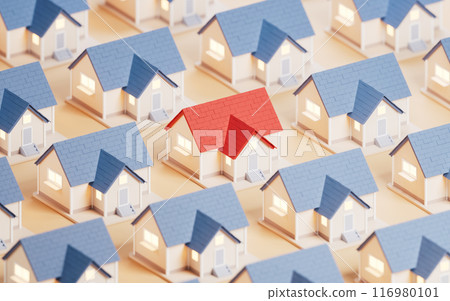 The array of classic house, 3d rendering. The array of classic house, 3d rendering. 116980101