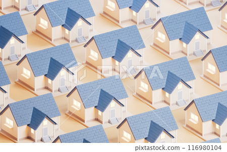 The array of classic house, 3d rendering. The array of classic house, 3d rendering. 116980104
