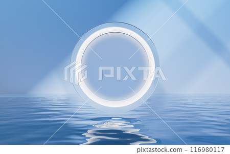 Bright room with water inside, 3d rendering. Bright room with water inside, 3d rendering. 116980117