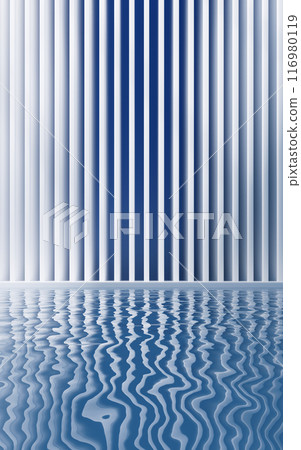 Bright room with water inside, 3d rendering. Bright room with water inside, 3d rendering. 116980119