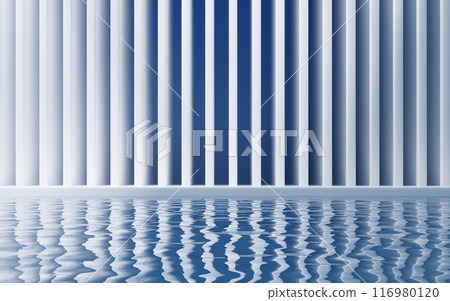 Bright room with water inside, 3d rendering. Bright room with water inside, 3d rendering. 116980120