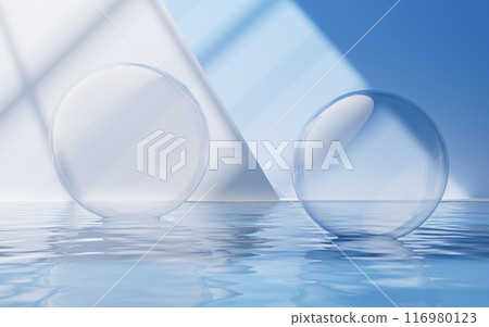 Bright room with water inside, 3d rendering. Bright room with water inside, 3d rendering. 116980123